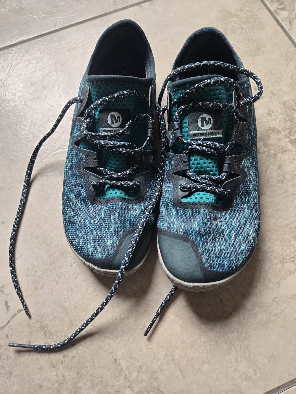 Merrell Vapor Glove 5 Barefoot Running Shoes Teal Black Mesh Women's Size 8